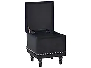 Storage Pouffe LORETTO Velvet Black_1186078