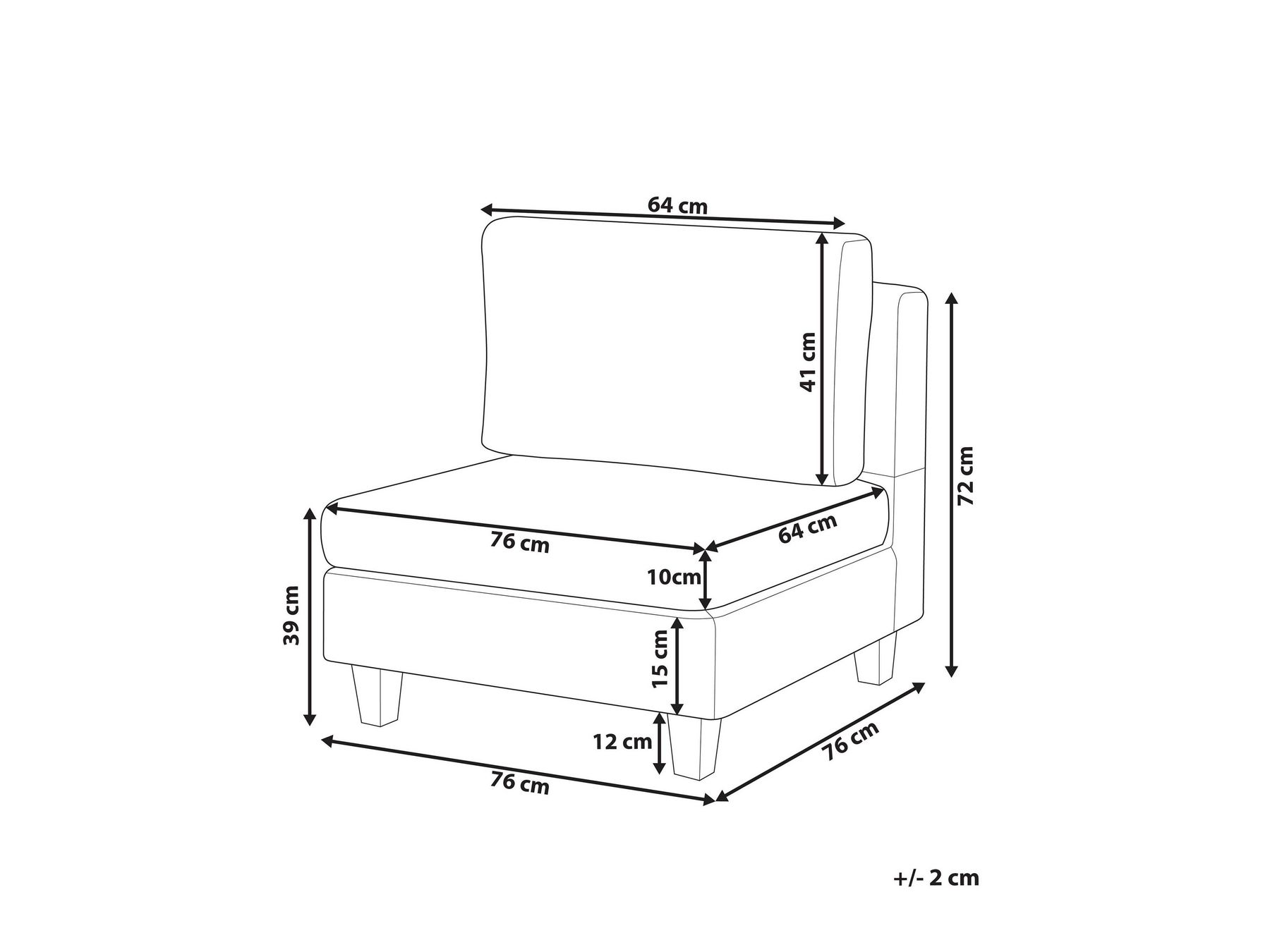 1-Seat Section UNSTAD Fabric Light Grey_936994