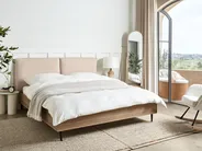 Bett mit Lattenrost Bouclé LIMANTON 160 x 200 cm Beige_971485