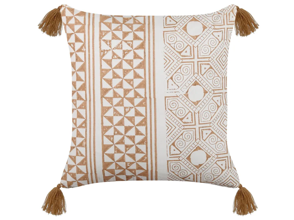 Dekokissen MALUS 45 x 45 cm Baumwolle Hellbraun Orientalisches Muster