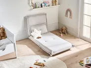1-Sitzer Schlafsofa DELLEN Stoff Cremeweiß_1031454