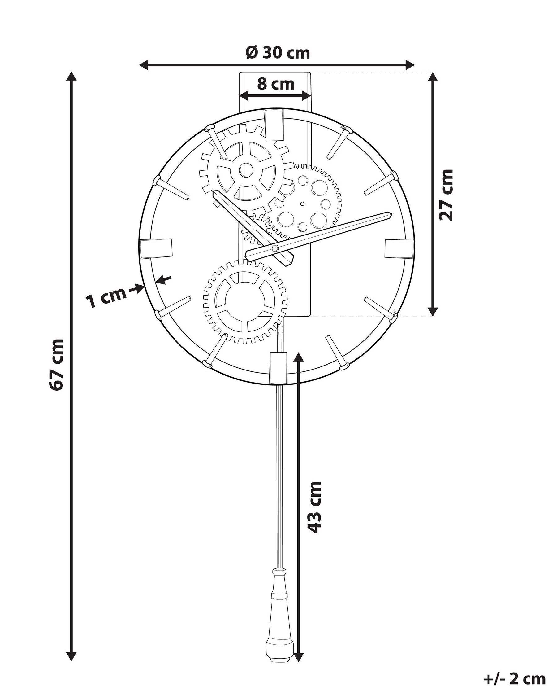 Wanduhr MARCOTE 30 cm Metall Gold_798195