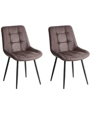 Set of 2 Dining Chairs MELROSE II Faux Leather Dark Brown_716691