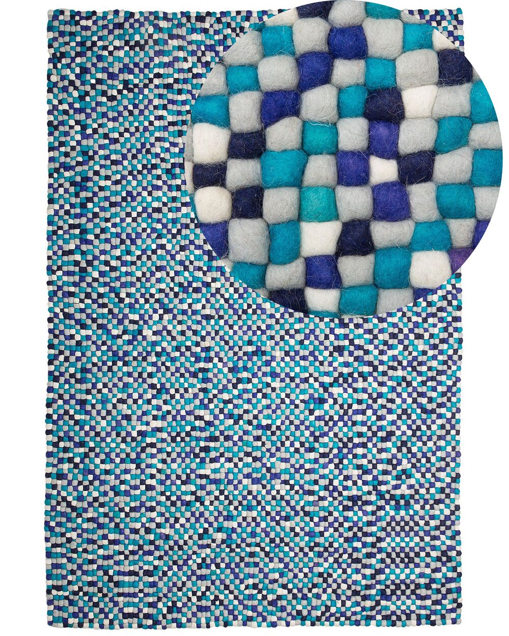 Vloerkleed AMDO Marineblauw 160 x 230 cm Wol