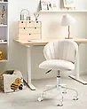 Schreibtischstuhl CHEERFUL Samtstoff Cremeweiß