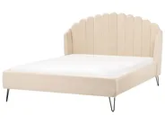 Bed Boucle AMBILLOU 140 x 200 cm (EU Double) Beige_967217