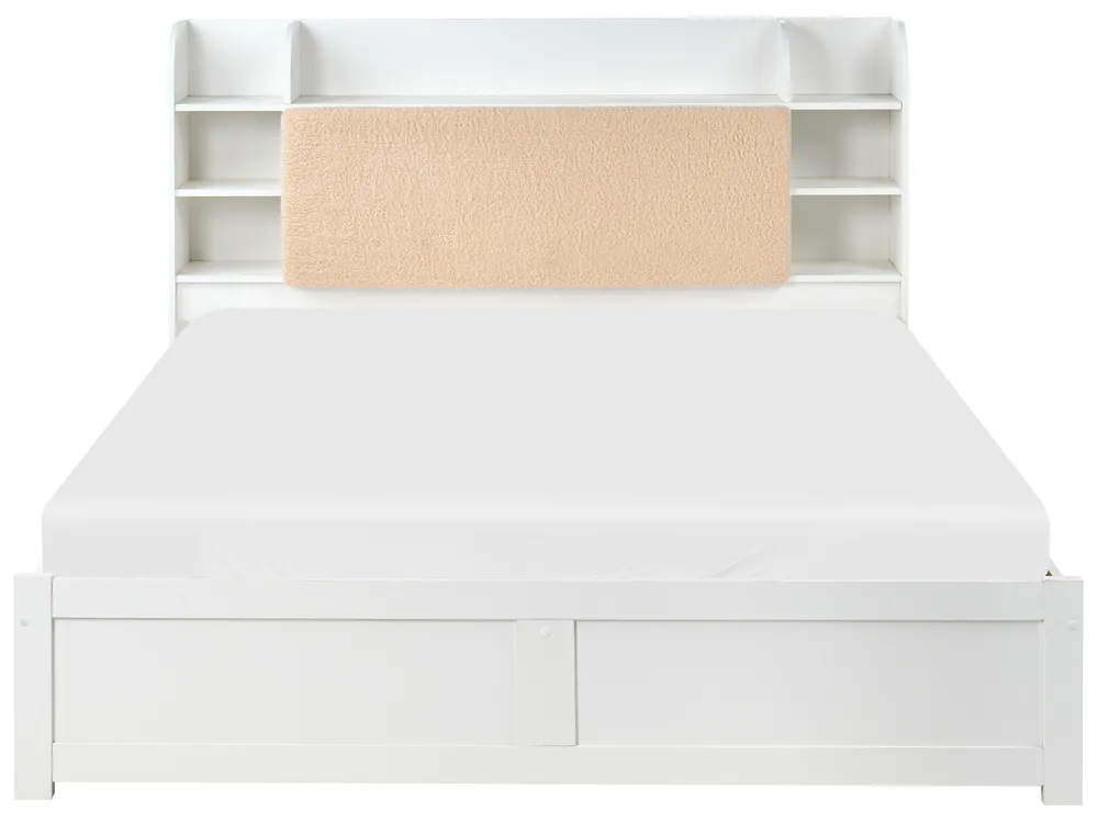 Bed with Storage Drawers BIZOU White 160 x 200 cm (EU King Size)_1033132