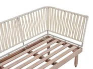 Lounge Set mit Tisch 4-Sitzer CREMONA Akazienholz Braun / Grau rechtsseitig_1099559