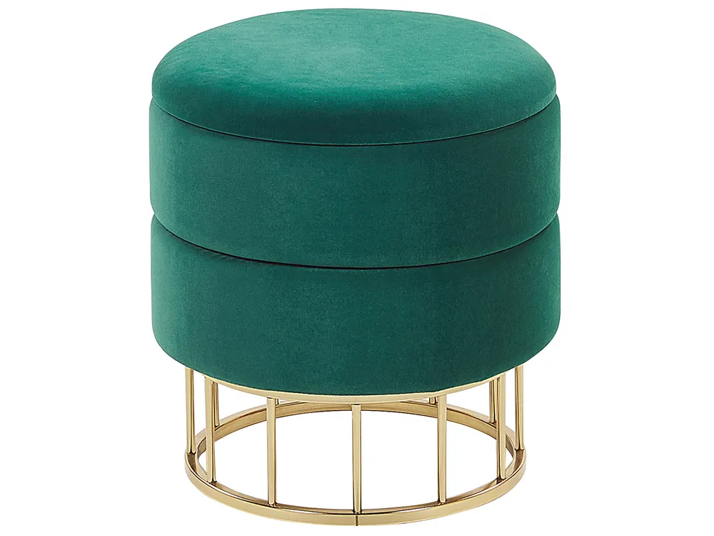 Pouf mit Stauraum ELGIN Samtstoff Dunkelgrün