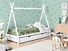 Kinderbett mit Ausziehbett Kiefernholz TALMONTIERS 90 x 200 cm Weiß
