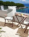 Set mit 2 Stühlen und Sitzkissen AMANTEA PREMIUM Akazienholz Cremeweiß