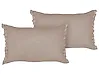 Dekokissen 2er Set SASSAFRAS 30 x 45 cm Leinen Hellbraun Ohne Muster