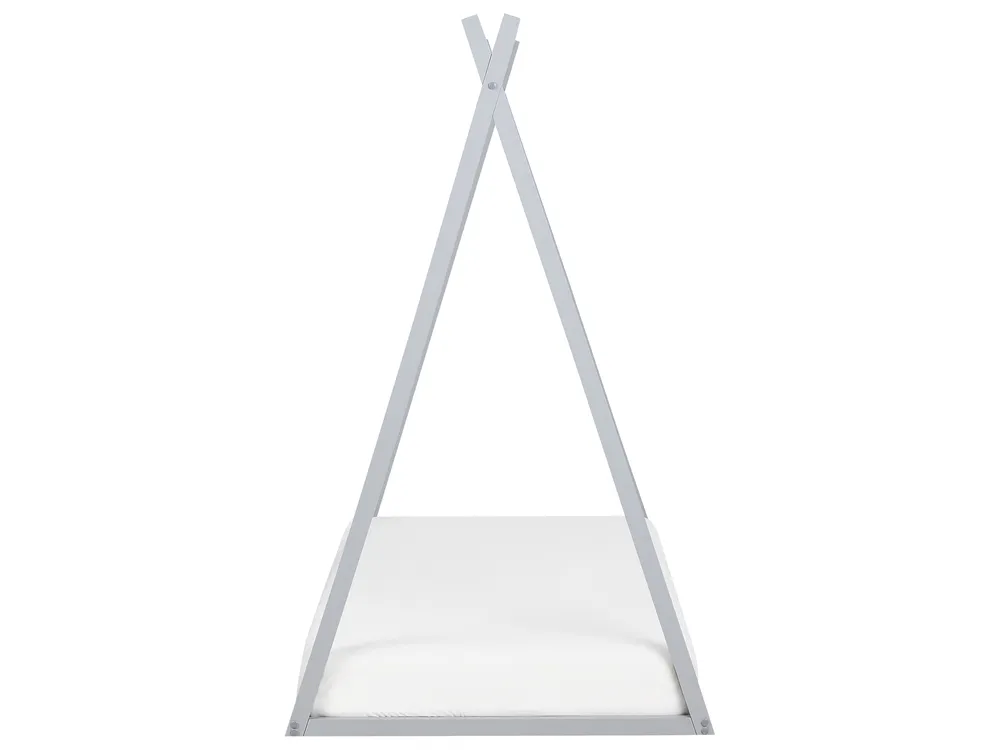 Kids Bed Teepee Pine Wood SAURAT 90 x 200 cm (EU Single) Grey_911002