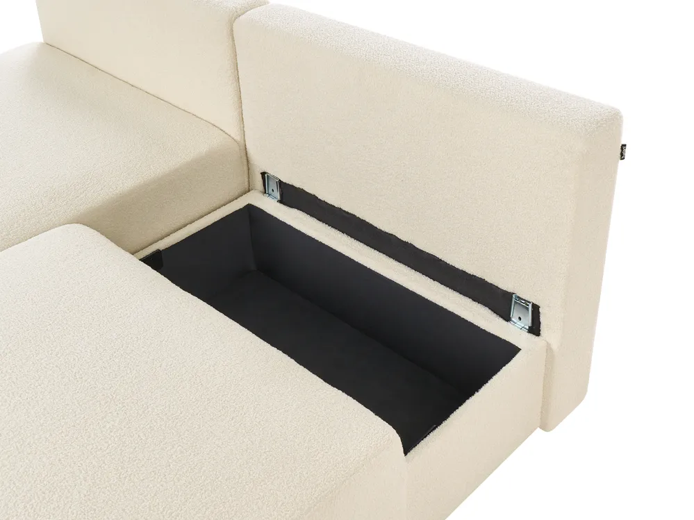 Modul Ecksofa NERBO Bouclé Cremeweiß rechtsseitig_1033936