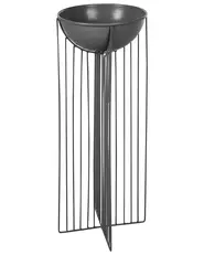 Blumentopf mit Beinen 2er Set FICARIA 22 cm Metall Schwarz_933795