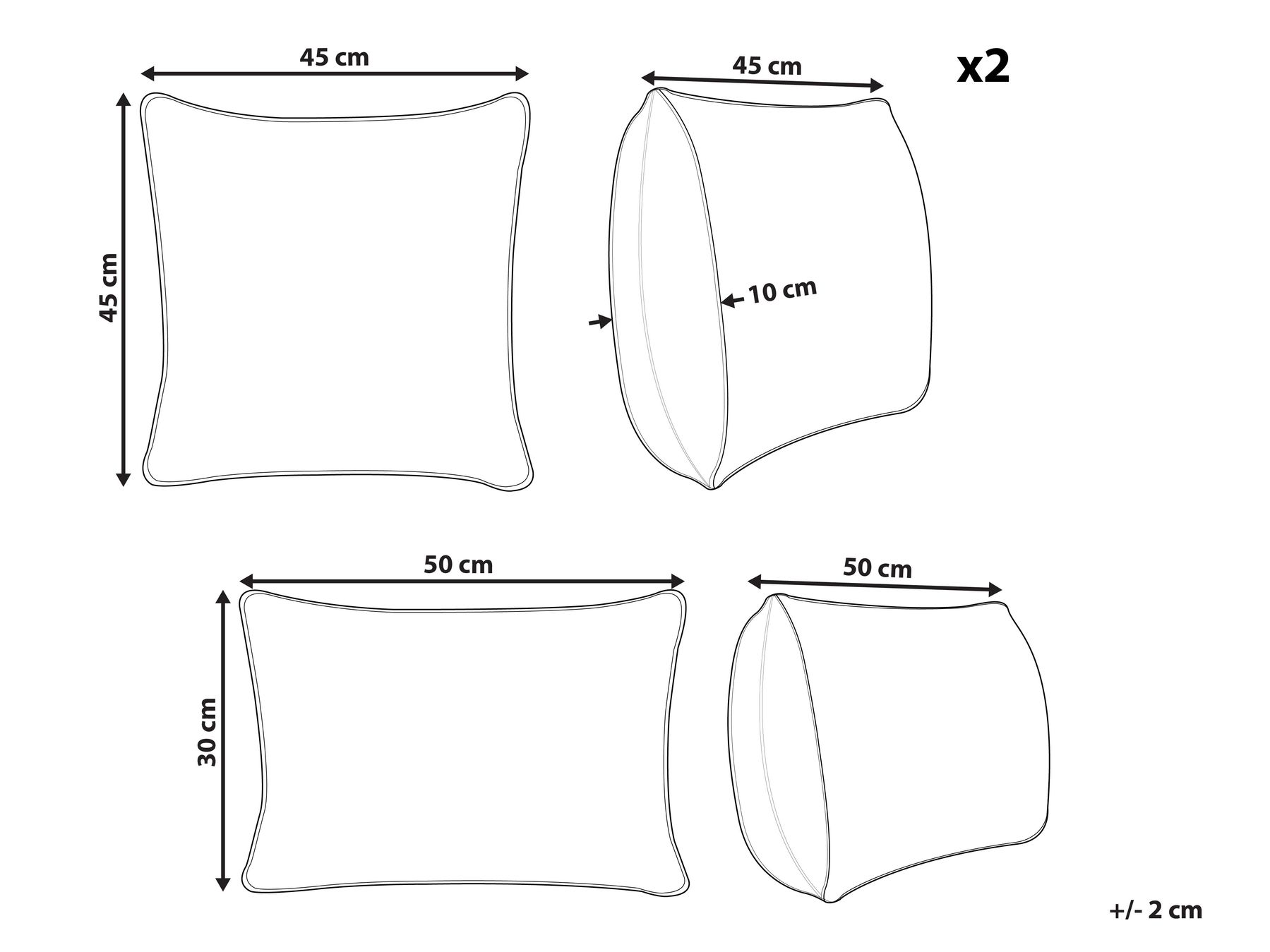 Set of 3 Outdoor Cushions BIRDWOOD Plant Pattern 30 x 50 cm 45 x 45 cm Navy Blue_1135478