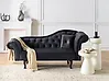 Rechtsseitige Chaiselongue LATTES II mit Kissen Samtstoff Schwarz