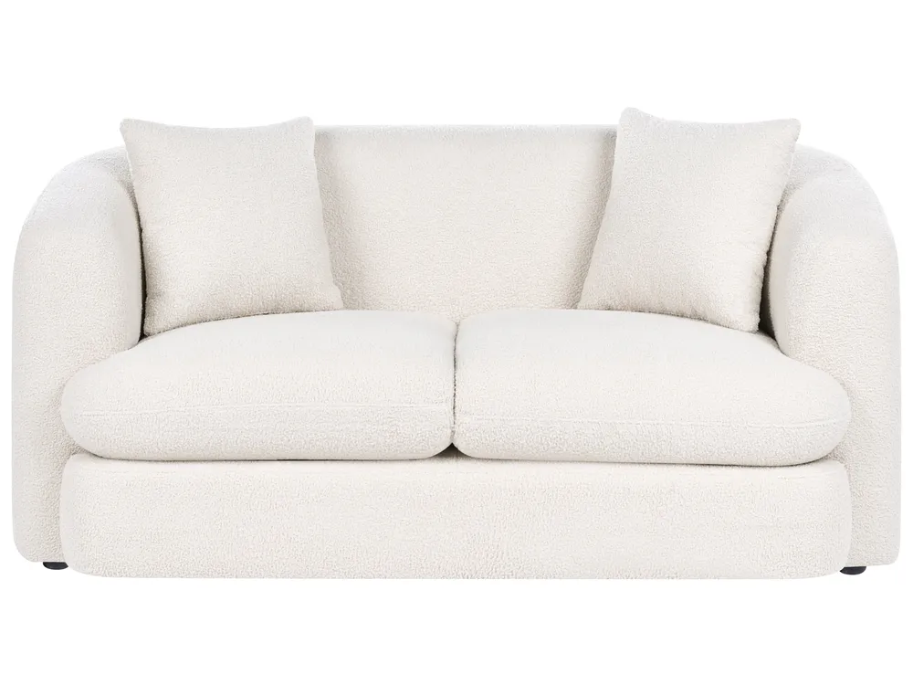 Sofa 2-Sitzer HUSBY Bouclé Cremeweiß_1057439