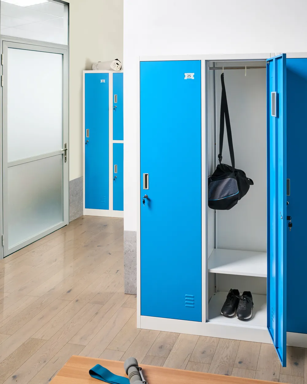 Double Door Storage Locker ATHLETE Metal White/ Blue_1011674