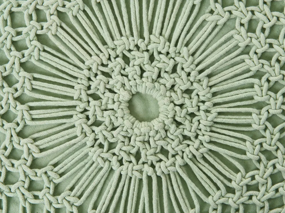 Hocker Macramé MANZAI Katoen Lichtgroen_1135875