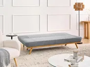 Sofa Bed 2 Seater KALFAFEL Fabric Grey_1009406
