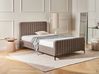Bett mit Lattenrost Bouclé LUNAN 120 x 200 cm Taupe