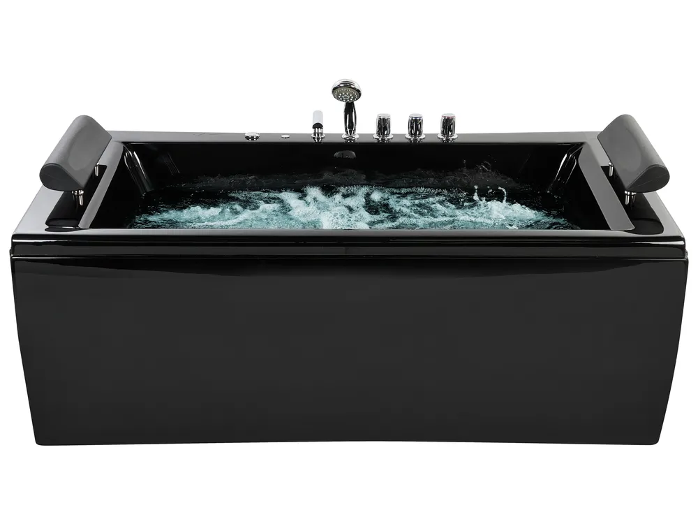 Corner Hot Tub with LED MONTEGO 1720 x 830 mm Black