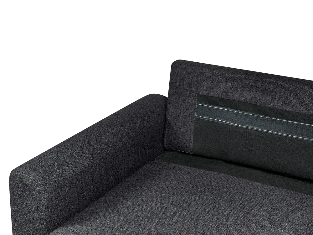 Eckschlafsofa 3-Sitzer NASSJO Kunstleinen Schwarz rechtsseitig_999975