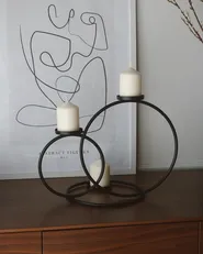 Kerzenständer CAKUNG 33 cm Metall Schwarz_943284