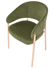 Set of 2 Dining Chairs ZANE Fabric Green_1161004