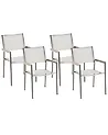 Gartenstuhl 4er Set GROSSETO Edelstahl Weiß