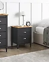 Nachttisch mit 2 Schubladen SHILLINGTON Kiefernholz Braun / Schwarz
