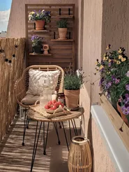 Bistro Set inkl. Kissen TROPEA II Polyrattan Naturfarben_829571