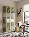Vitrine mit Glastüren FOXTON 80 cm Metall Grün