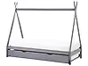 Kinderbett mit Ausziehbett Kiefernholz TALMONTIERS 90 x 200 cm Grau