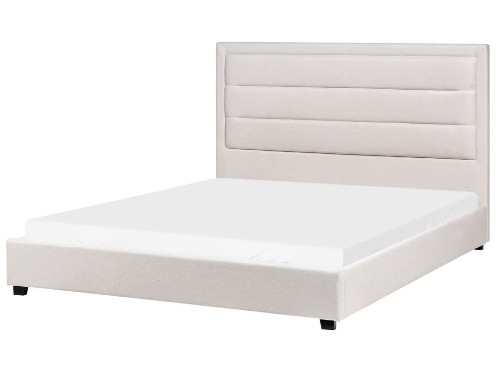 Bett mit Lattenrost Stoff ROUEN 160 x 200 cm Hellbeige
