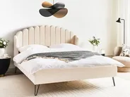 Bett mit Lattenrost Bouclé AMBILLOU 160 x 200 cm Beige_967543