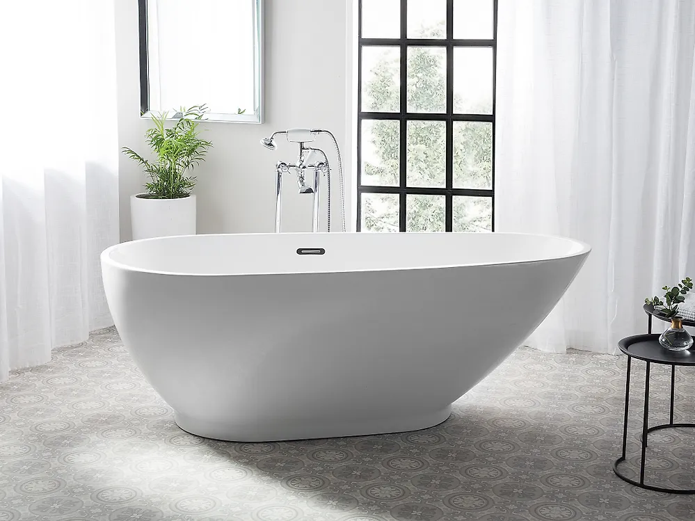 Freistehende Badewanne GUIANA 173 x 82 cm Weiß_1171165