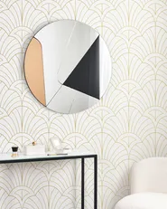 Wandspiegel TROUVILLE 80 cm 80 cm Schwarz / Gold_947165