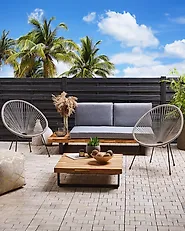 Gartenstuhl 2er Set ACAPULCO II Polyrattan Hellgrau_1178155