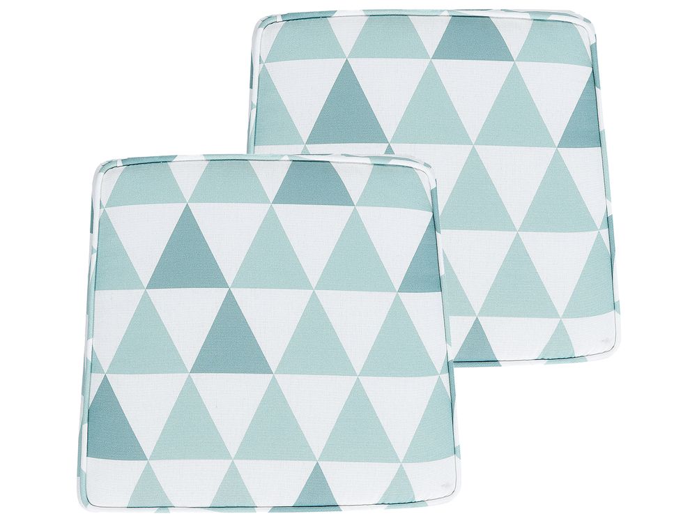 Set of 2 Garden Chair Cushions TERNI 37 x 34 cm Light Blue