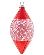 Set of 50 Baubles SNOWFLAKE Glass Red/ White_1028057