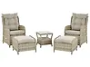 Lounge Set mit Tisch und Ottomane 2-Sitzer PONZA Polyrattan Beige