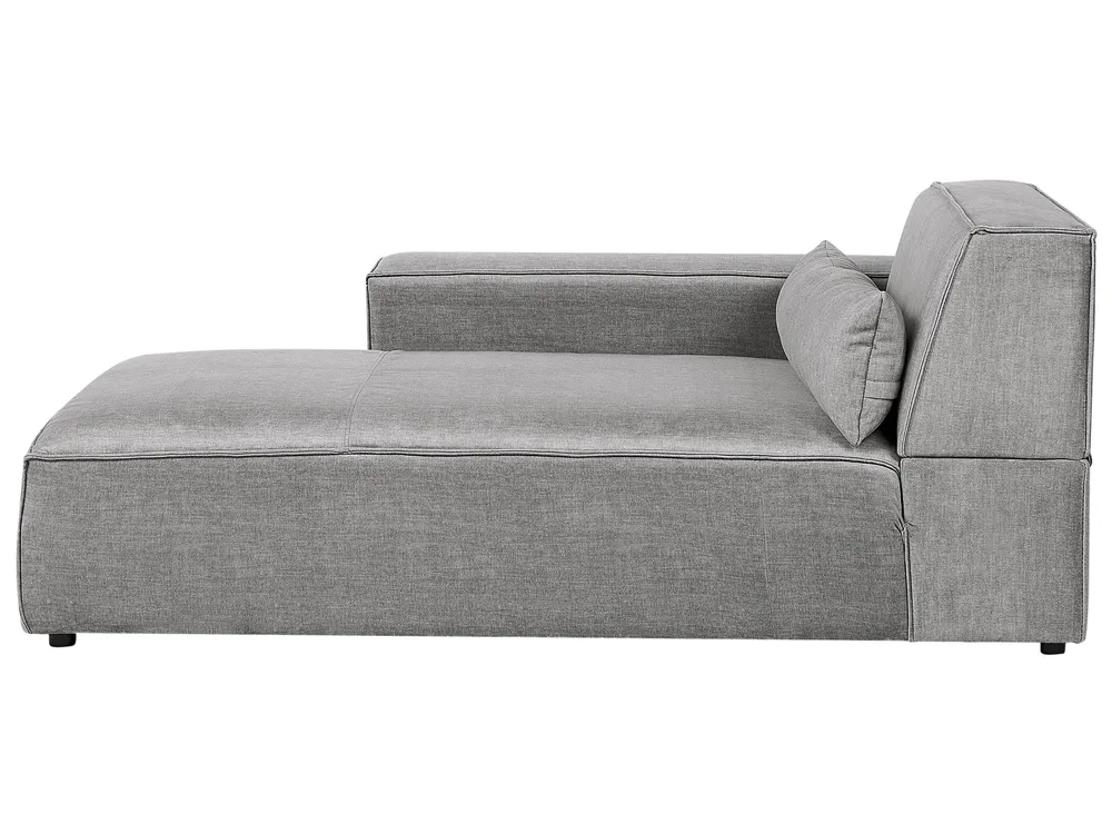 Modul Ecksofa 4-Sitzer HELLNAR mit Ottomane Stoff Grau rechtsseitig_912010