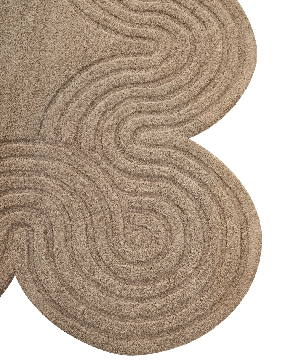 Teppich MALVAN Taupe 160 x 230 cm Wolle_1036921