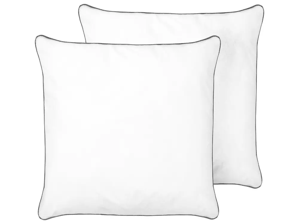 Kopfkissen 2er Set PELISTER Hoch 80 x 80 cm Mikrofaser Weiß