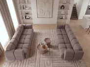 Modulsofa 3-Sitzer MAKSABERG Stoff Taupe_1136389