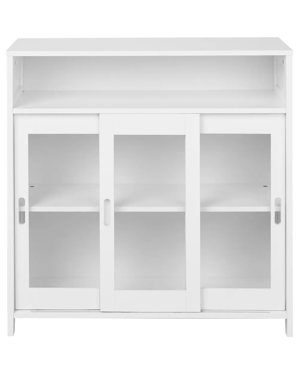 Glass Display Sideboard CRABTREE 86 cm White_996548