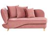 Linksseitige Chaiselongue MERI mit Stauraum Samtstoff Rosa