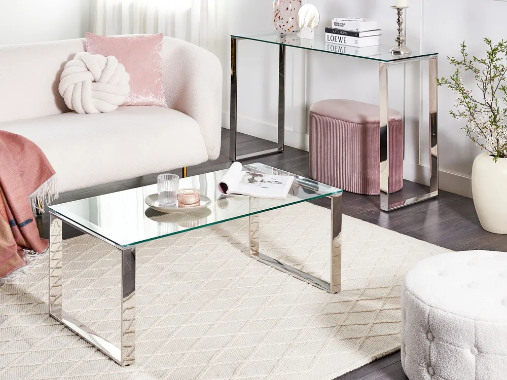 Couchtisch TILON Sicherheitsglas Silber